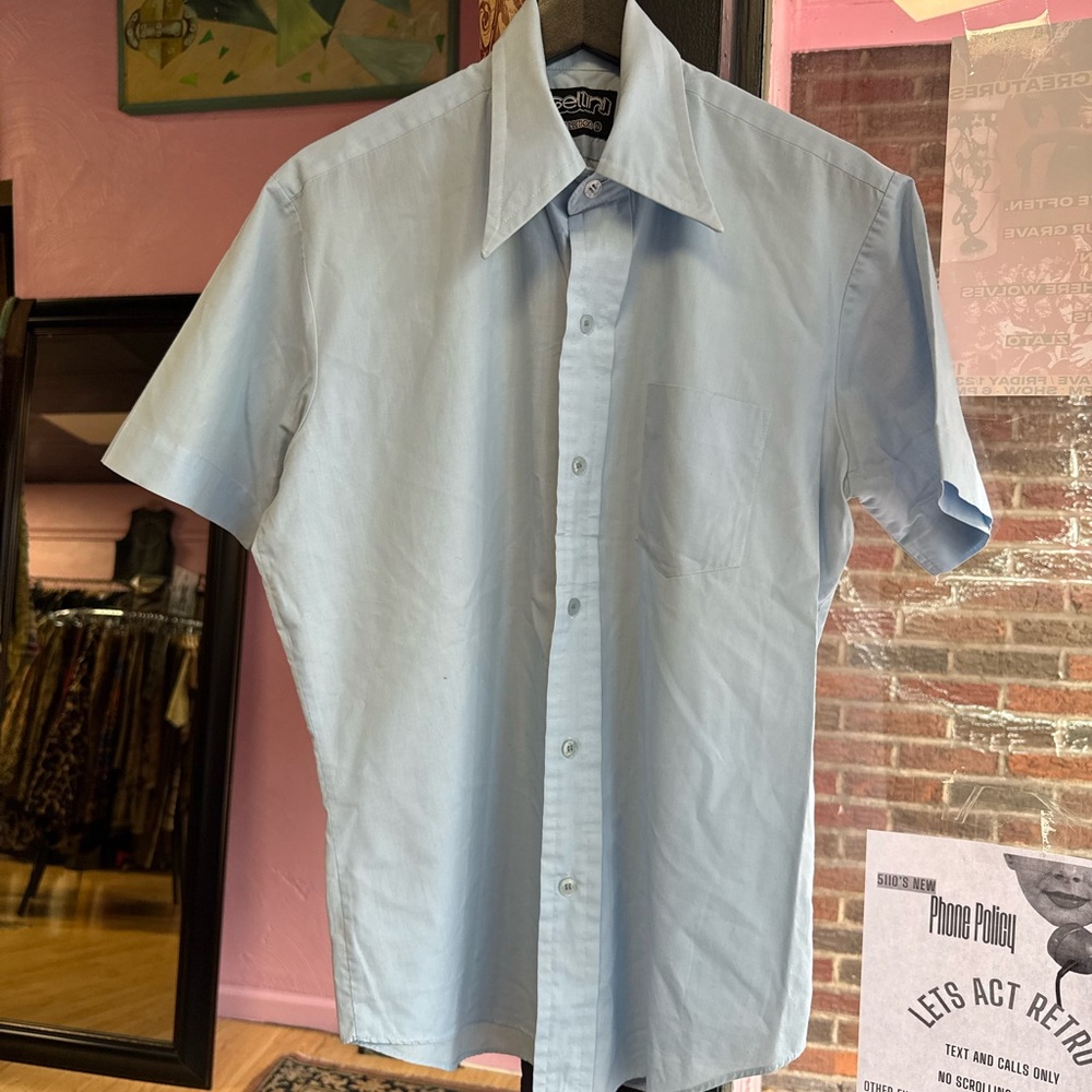 Classic Light Blue Men's Casual Shirt
